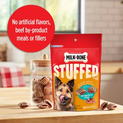 Product Milk-Bone Stuffed Dog Treal All Ages - Bacon, Beef