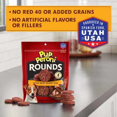 Product Pup-Peroni Rounds Dog Treat All Ages - Beef, Short Rib