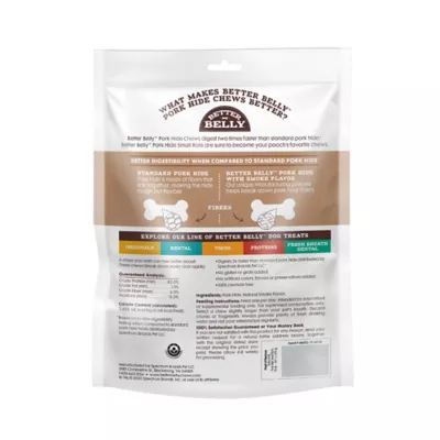 Product Better Belly Small Pork Hide Rolls Dog Chew - Highly Digestable, Pork with Smoke