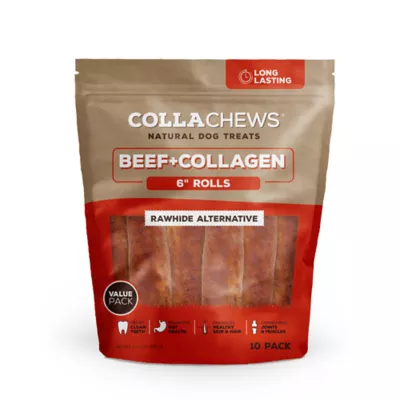 Product Collachews Rawhide Alternative 6" Rolls Collagen Dog Treats - Natural, Beef