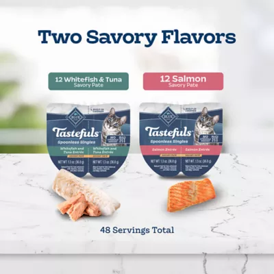 Product Blue Buffalo Tastefuls Spoonless Singles Wet Cat Food Variety Pack - 12ct, Fish, Pate