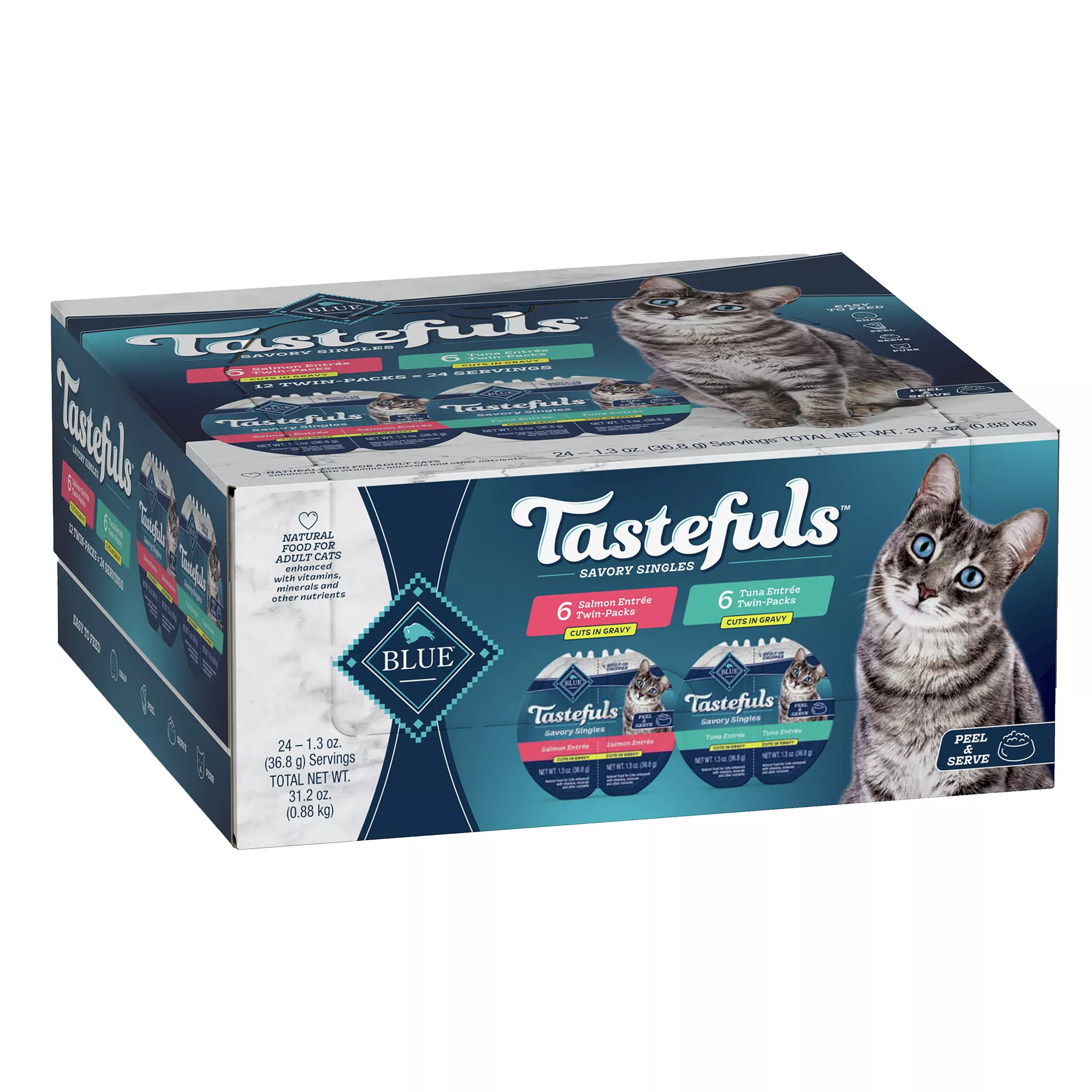 Blue Buffalo® Tastefuls&trade;  Savory Singles Adult Cat Food - Natural, 12 Count Variety Pack