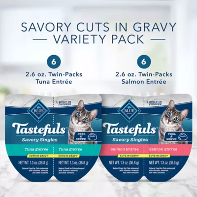 Product Blue Buffalo Tastefuls Savory Singles Adult Cat Food - Natural, 12 Count Variety Pack