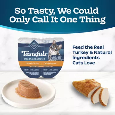 Product Blue Buffalo Tastefuls Spoonless Singles Adult Wet Cat Food - Natural, Turkey, Pate