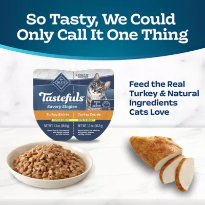Product Blue Buffalo Tastefuls Spoonless Singles Adult Wet Cat Food - Natural, Turkey, Cuts in Gravy