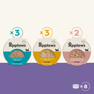 Product Applaws Wet Cat Food Cups in Broth - Variety Pack, 8ct, Natural, Limited Ingredient