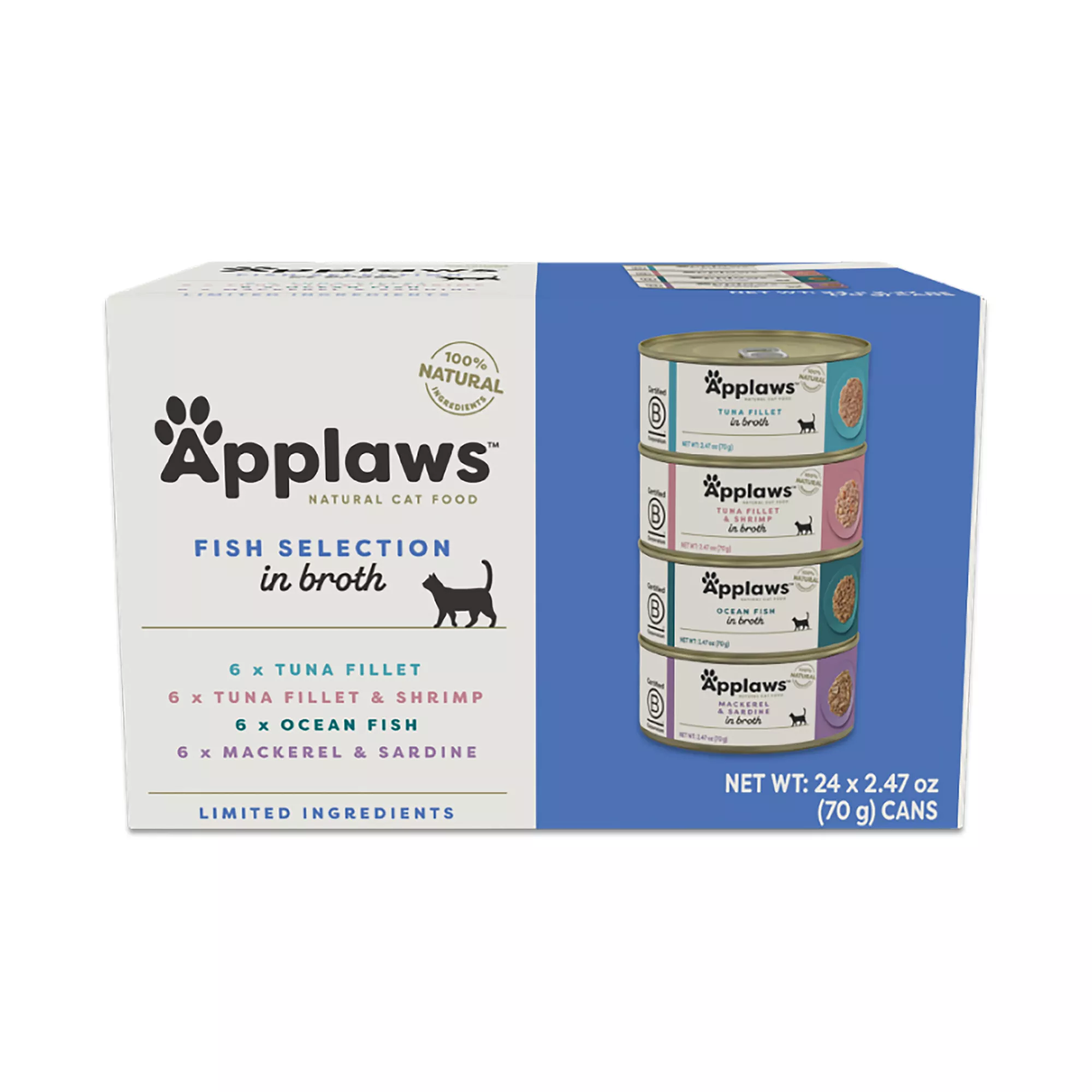 Applaws Cat Wet Food in Broth Variety Pack - Natural, 24 count