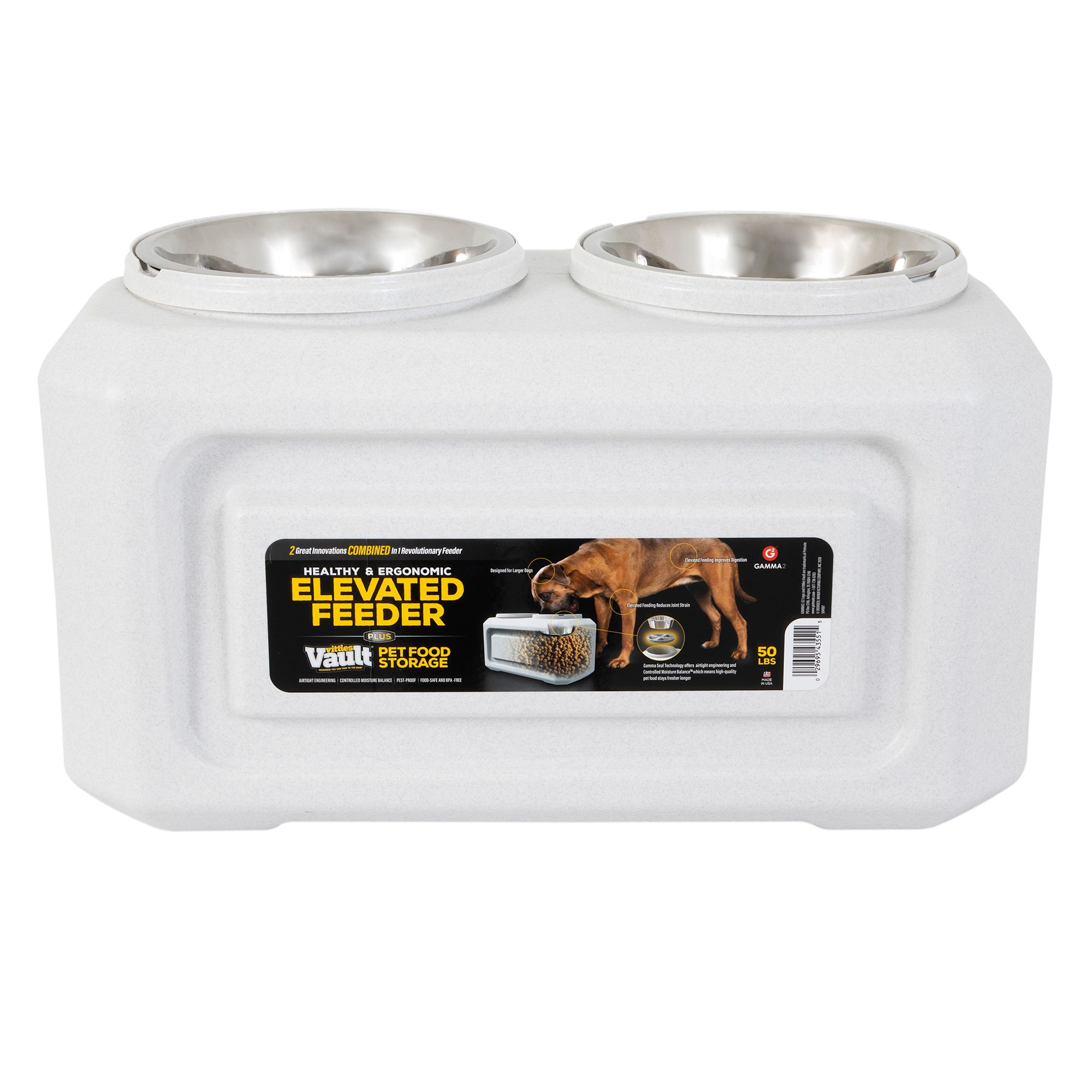 Gamma2 Elevated Dog Feeder with Storage