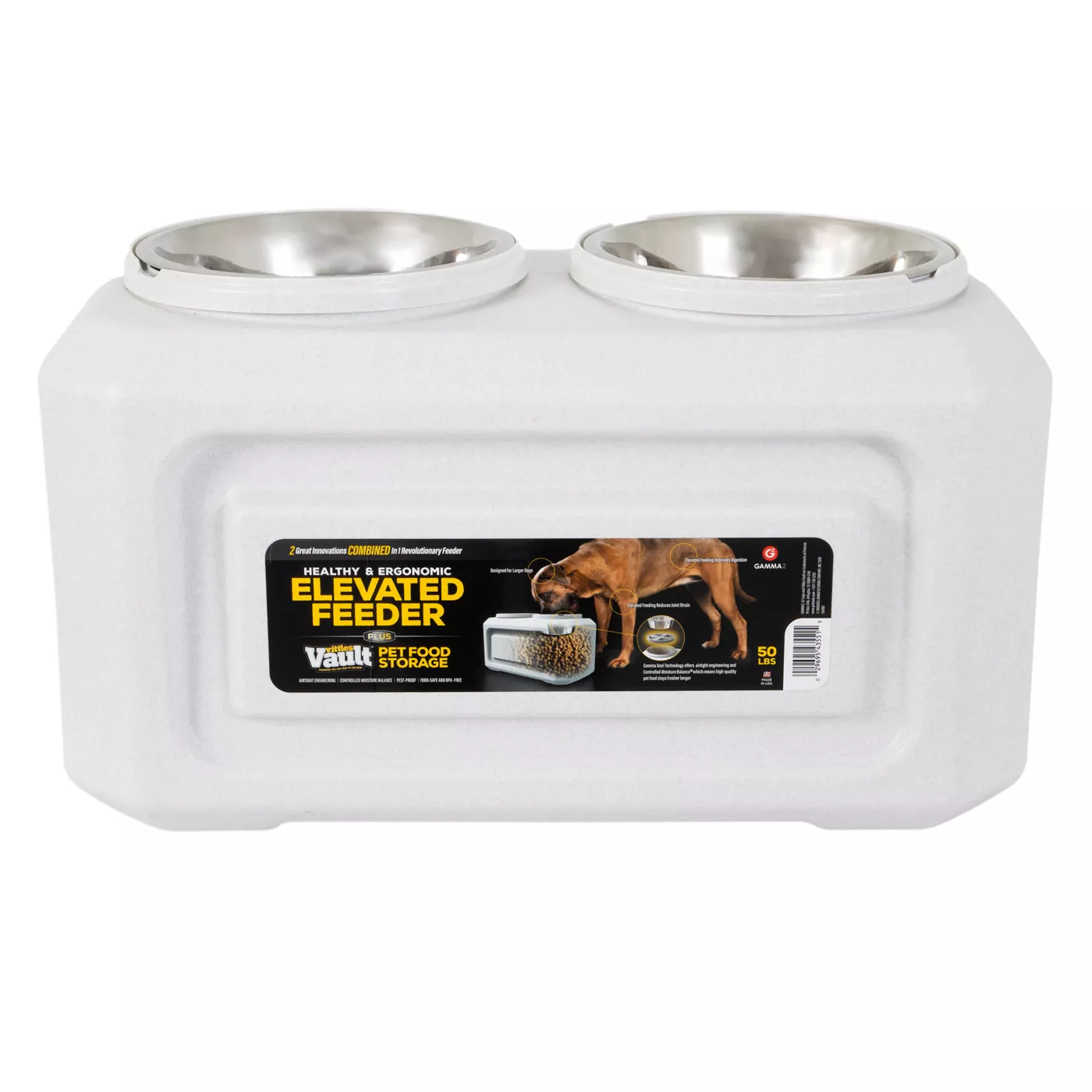 Vittles Vault Elevated Pet Feeder Plus Pet Food Storage