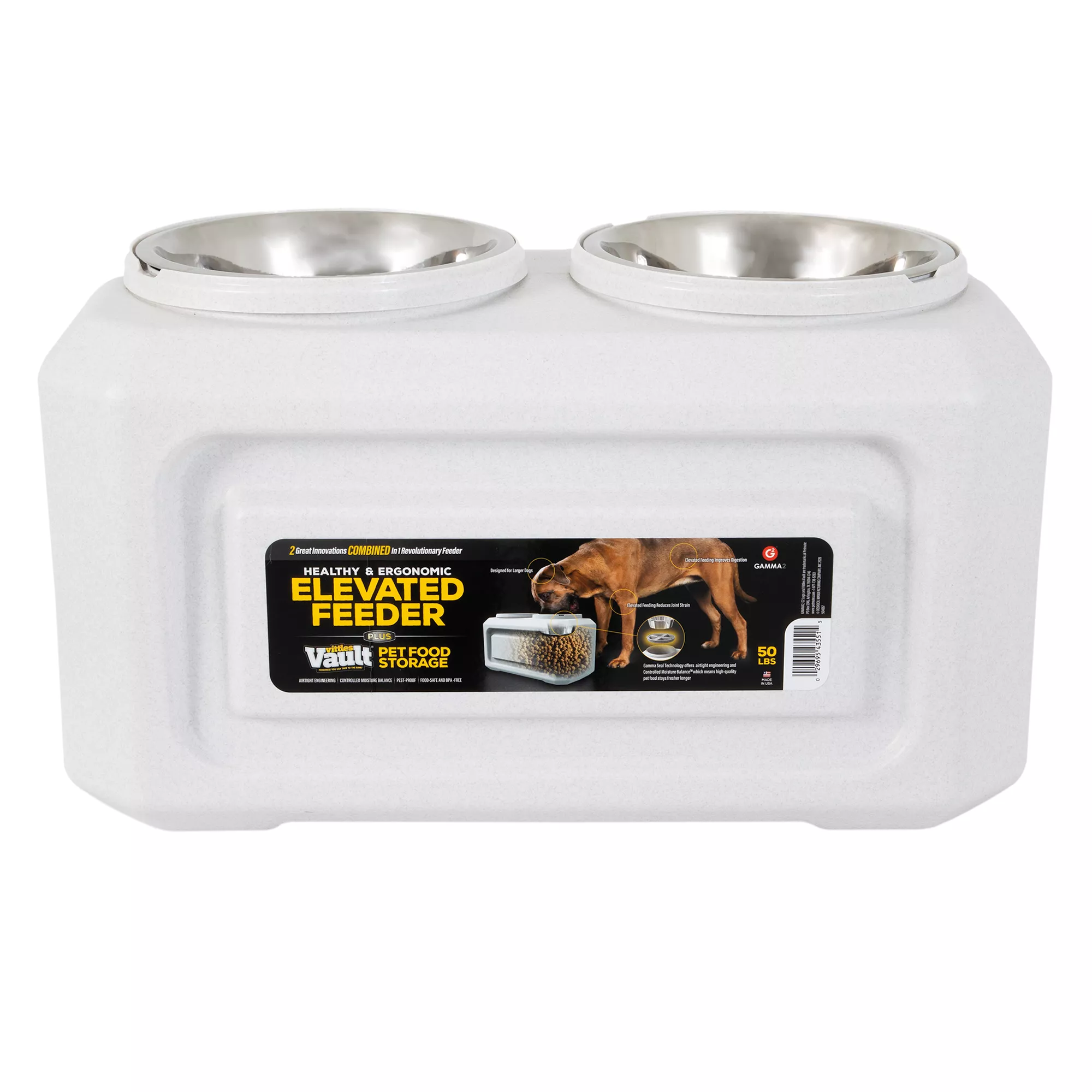 Vittles Vault® Elevated Pet Feeder Plus Pet Food Storage