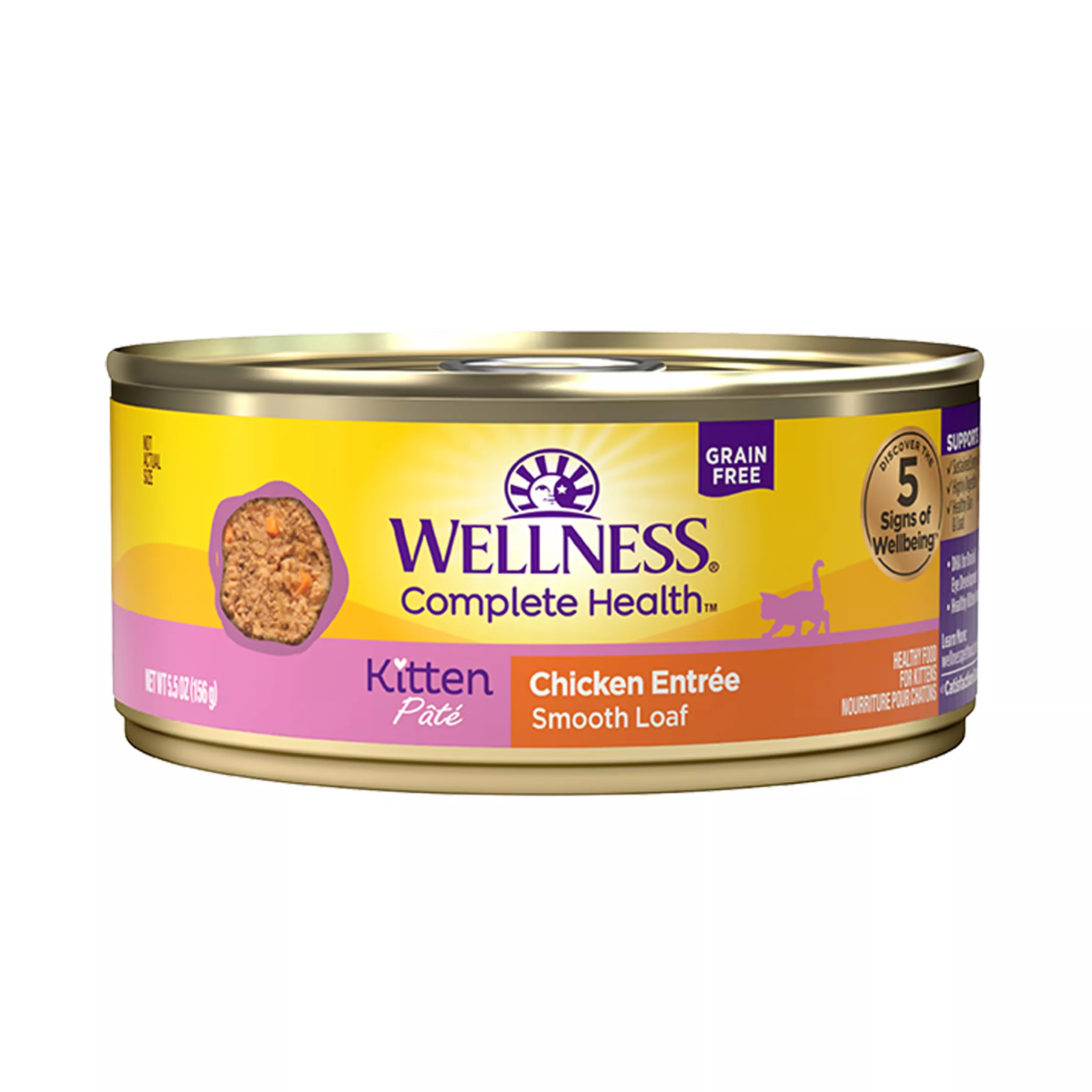 Wellness® Complete Health Kitten Wet Cat Food Pate - 5.5 oz, Natural, Grain Free