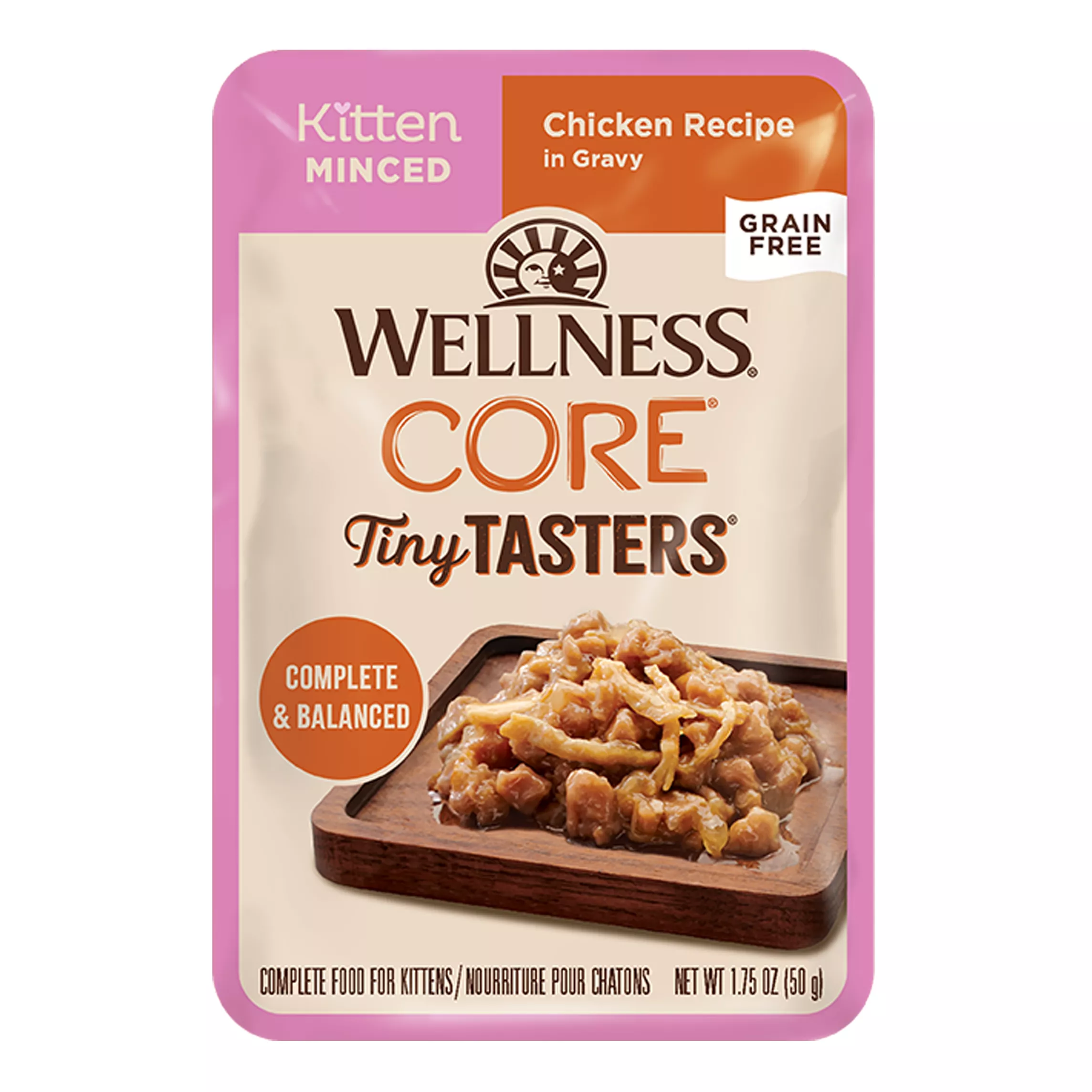 Wellness® CORE® Tiny Tasters Kitten Minced Wet Cat Food # 1.75 oz, Natural, Grain Free