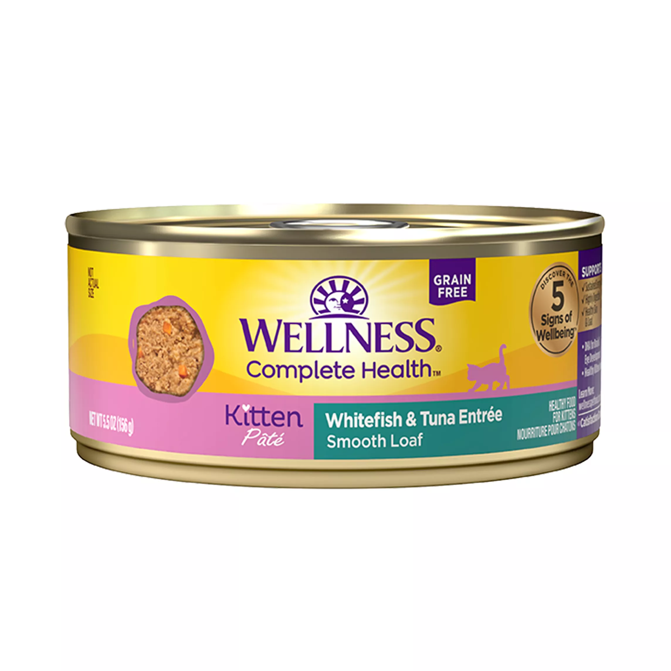 Wellness® Complete Health Kitten Wet Cat Food Pate - 5.5 oz, Natural, Grain Free