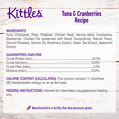 Product Wellness Kittles Cat Treats - Tuna, Natural, Grain Free