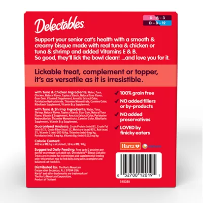 Product Hartz Delectables Bisque Senior Variety Pack Cat Treats - 12 Pack