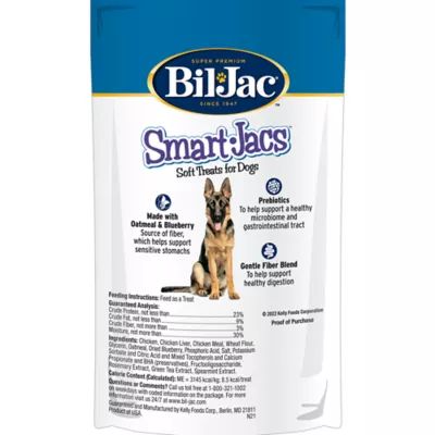 Product Bil-Jac(r) Smart-Jacs Soft Training Dog Treats - Digestive Support, Oatmeal & Blueberry