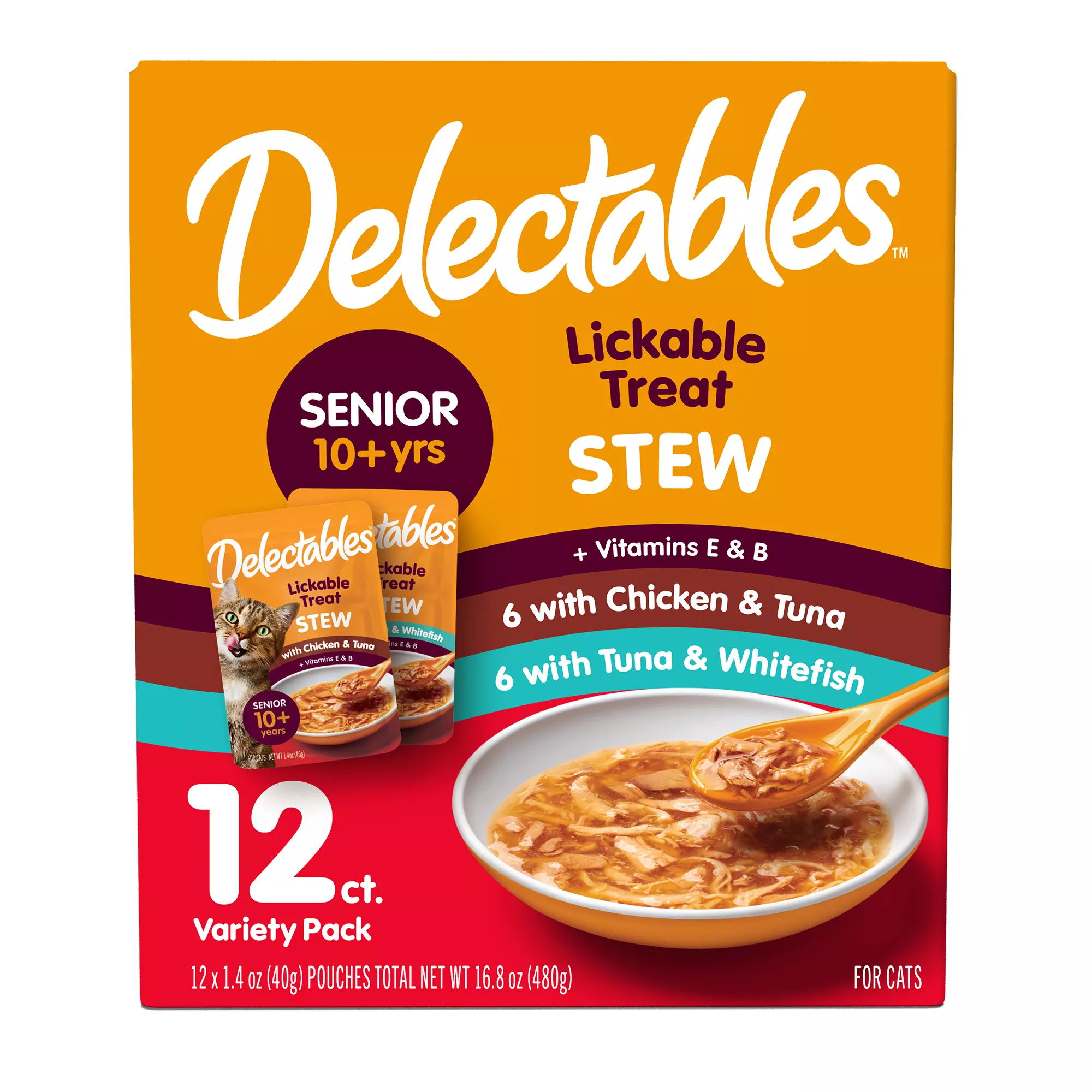 Hartz Delectables&trade; Stew Senior Cats Variety Pack Cat Treats