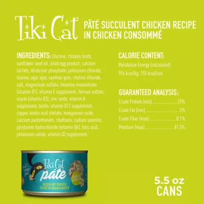 Product Tiki Cat® Pate Cat Wet Food - 5.5oz, Natural, Grain Free