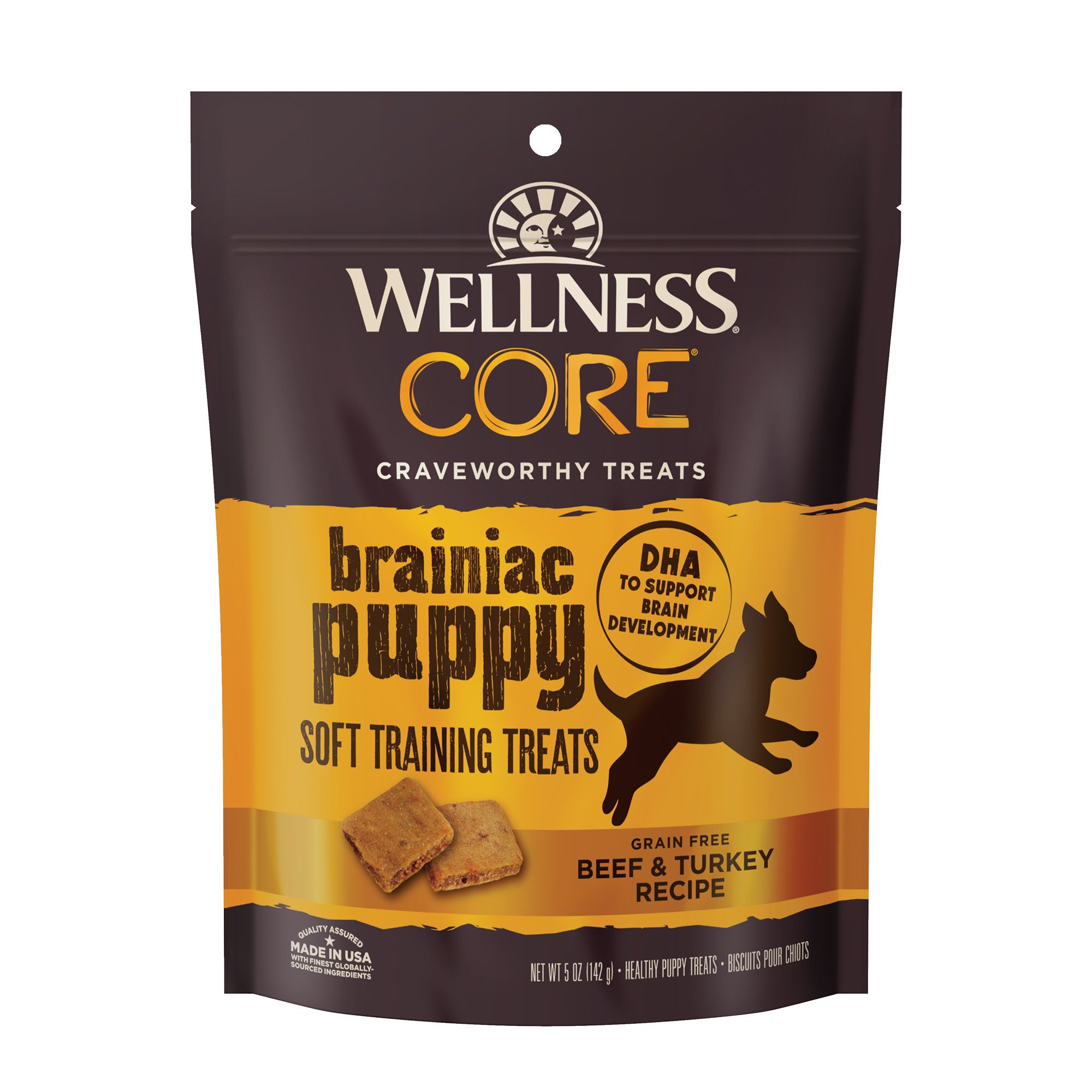 Wellness Core Brainiac Puppy Soft Training Dog Treats Beef Turkey