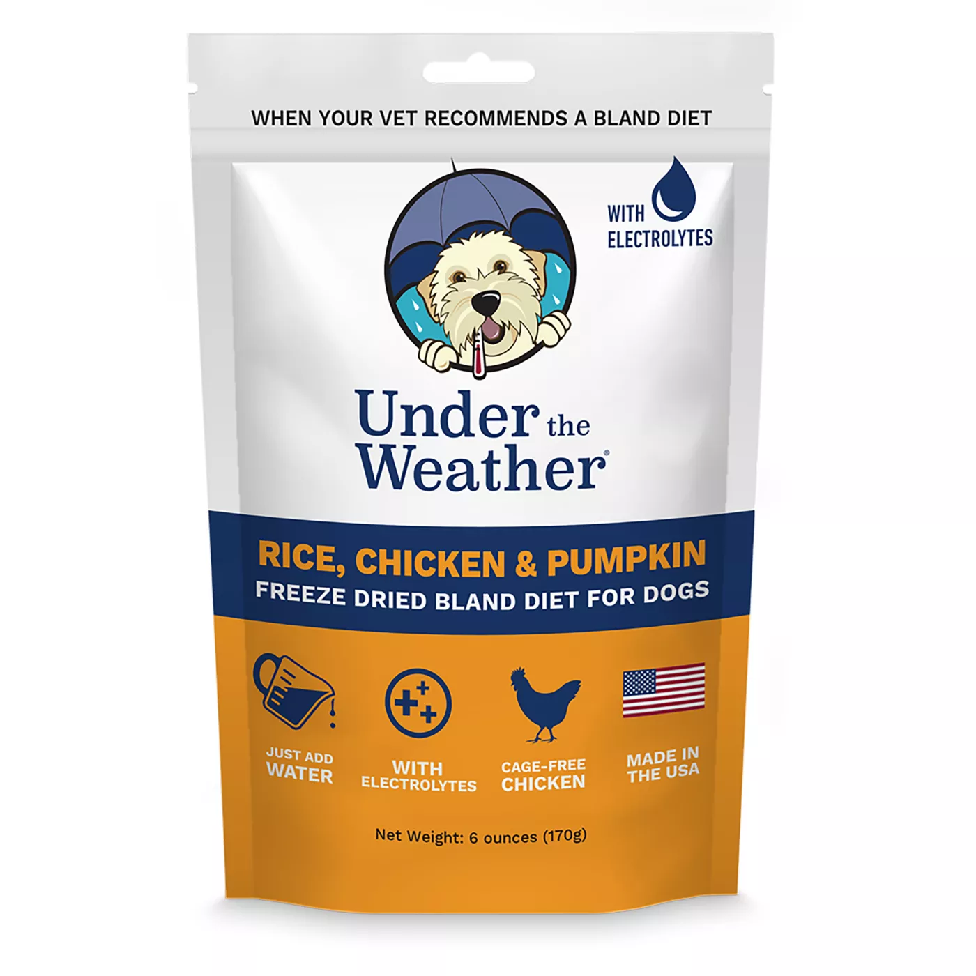 Under the Weather Freeze Dried Bland Diet All Life Stage Dry Dog Food Rice Chicken Pumpkin