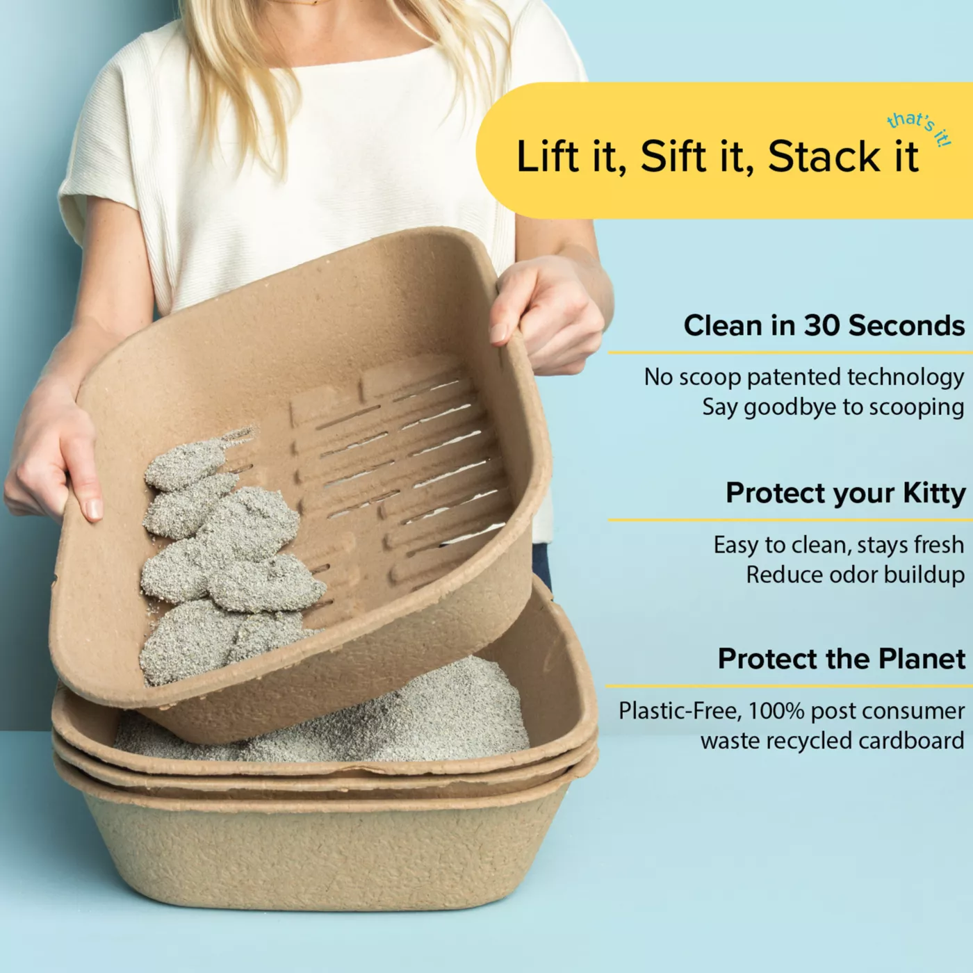 Kitty Sift Disposable Sifting Litter Box