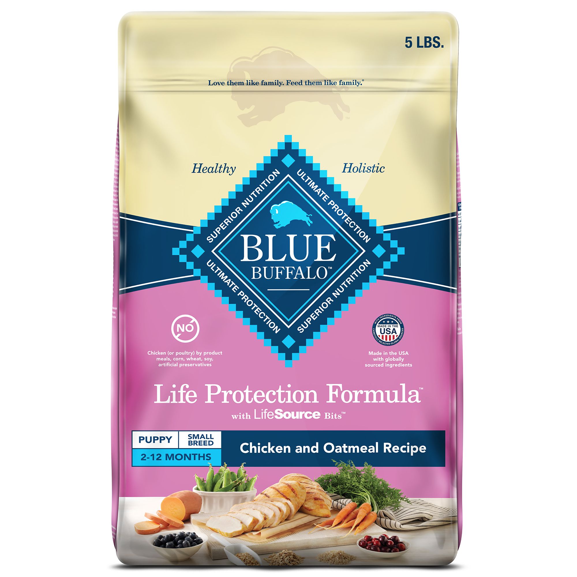 Blue Buffalo Life Protection Formula Small Breed Puppy Dry Dog Food Chicken and Oatmeal 5 Pounds