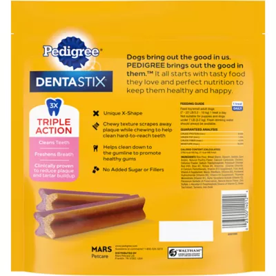 Product Pedigree® Dentastix Dual Flavor Small Breed Adult Dental Dog Treats - Bacon & Chicken