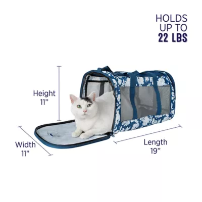 Product Whisker City® Blue Floral Soft-Sided Cat Carrier