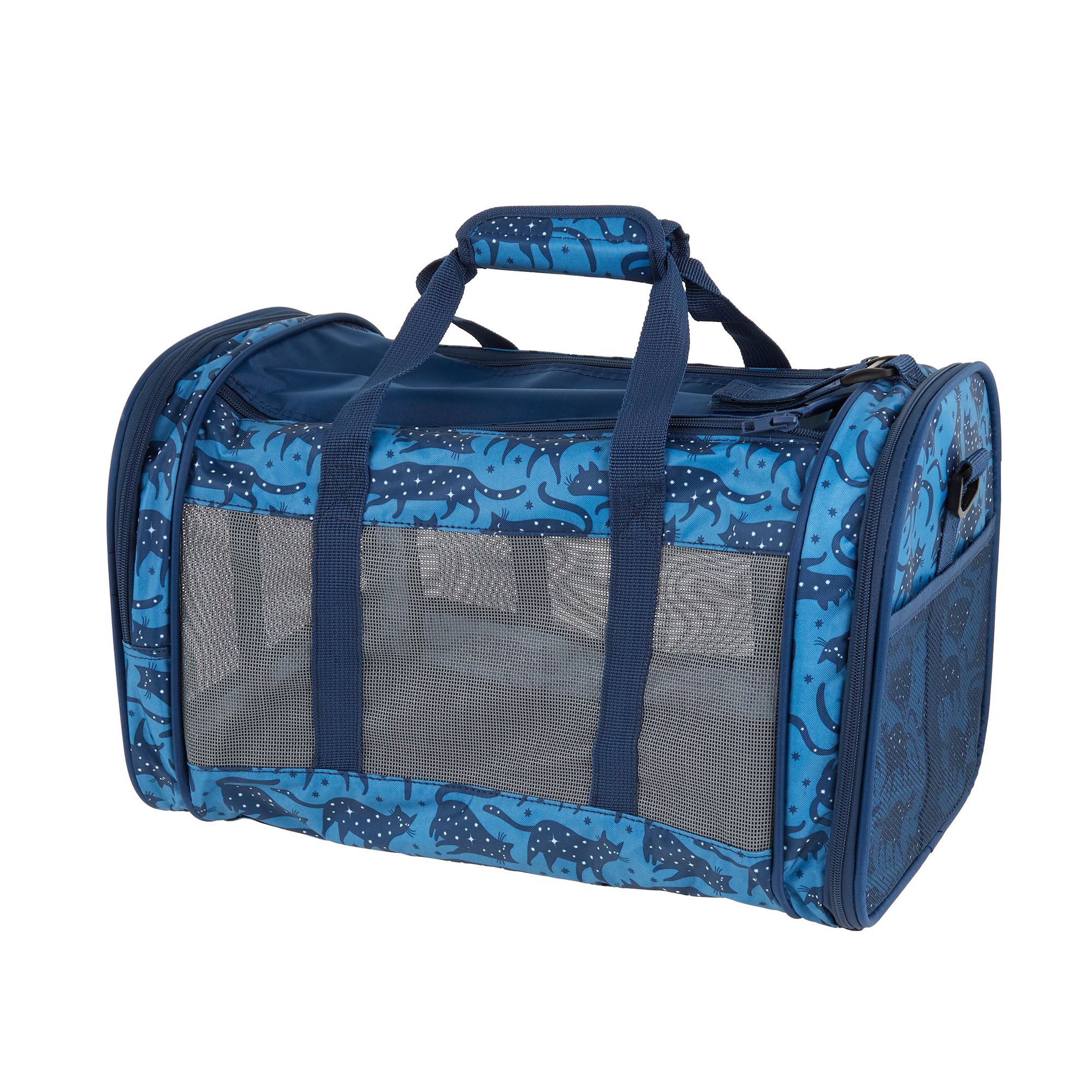 Whisker City® Blue Cat Print Soft-Sided Cat Carrier