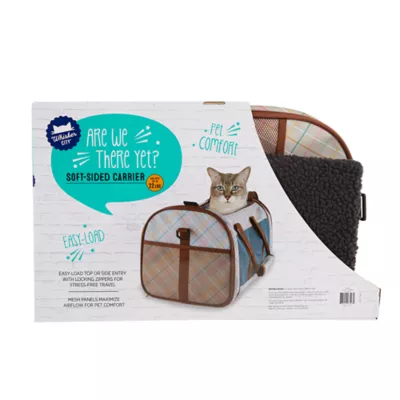 Whisker City Tan Plaid Soft Sided Cat Carrier