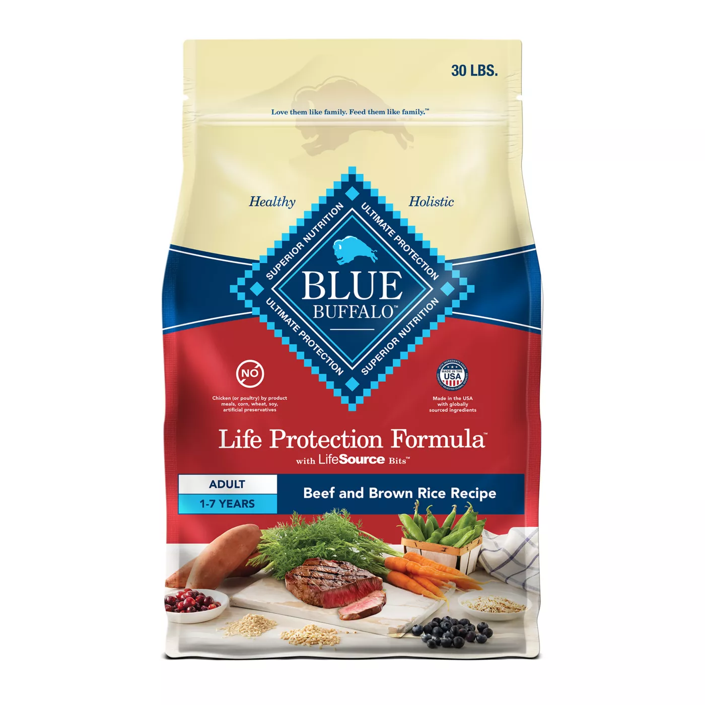 Blue Buffalo Life Protection Formula Adult Dry Dog Food Natural Beef