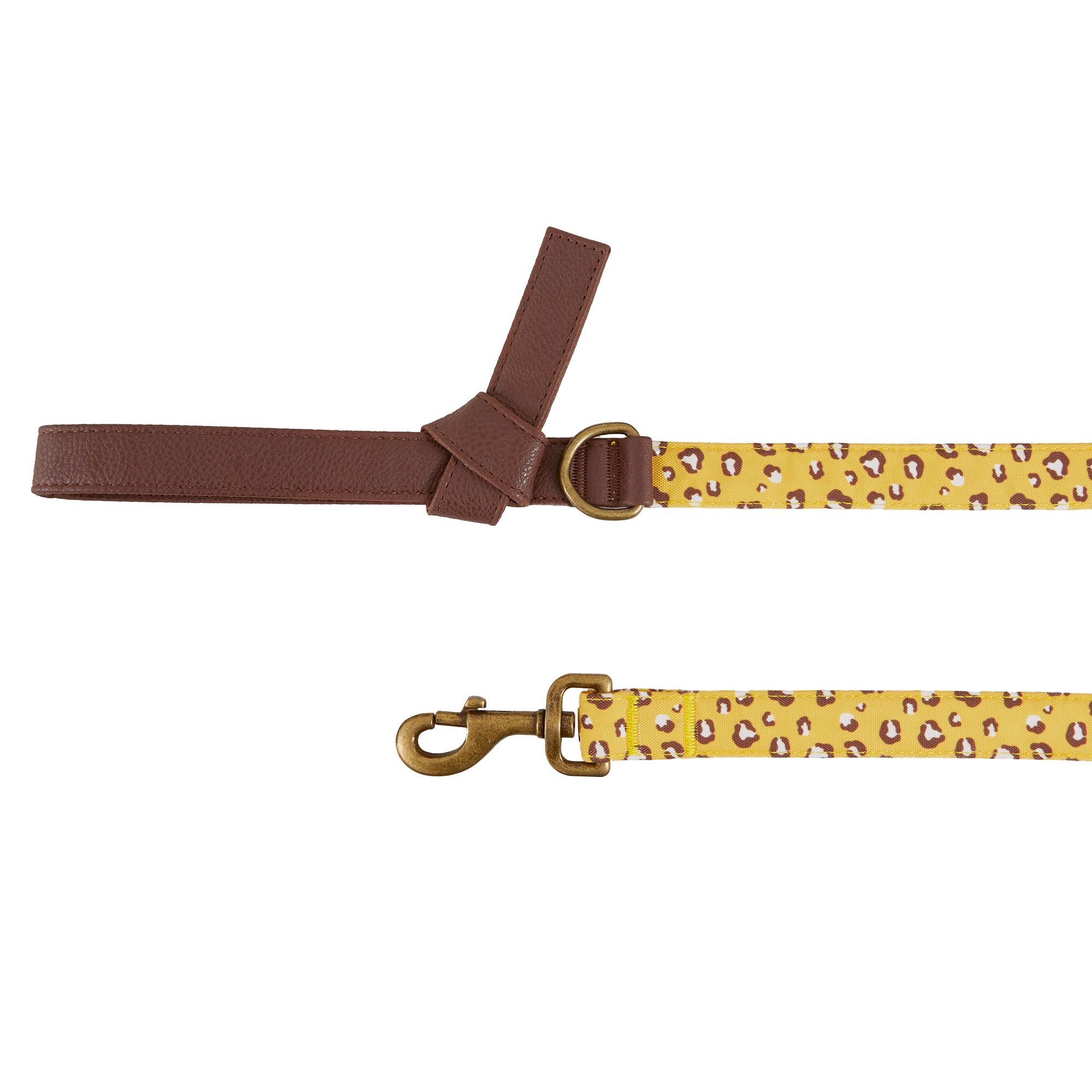 Top Paw&reg; Yellow Cheetah Dog Leash: 4-ft long, 1-in wide