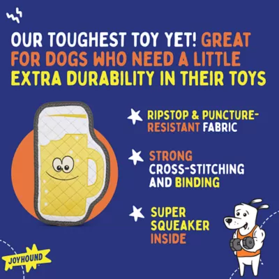 Product Joyhound Rip Roarin' Tough Beer Dog Toy - Squeaker