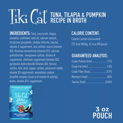 Product Tiki Cat Aloha Friends Cat Wet Food Pouch - Grain Free, 3 Oz