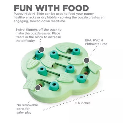 Product Nina Ottosson® Outward Hound® Puppy Hide N' Slide Interactive Treat Puzzle Dog Toy