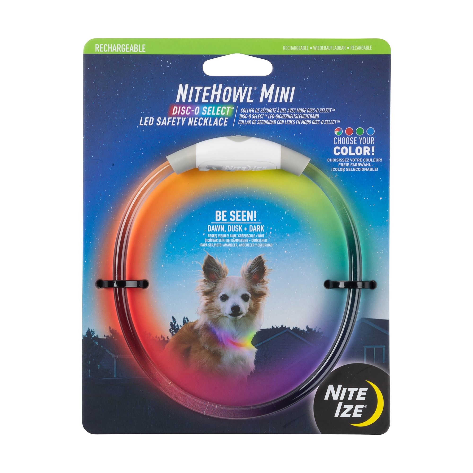 Nite Ize® NiteHowl® Mini Rechargeable LED Safety Necklace with Disc-O Select&trade;