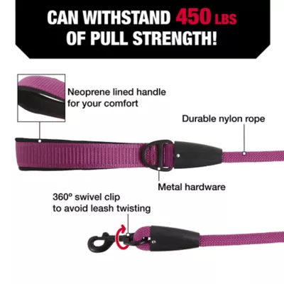 Product KONG® Neoprene Handle Rope Dog Leash: 4-ft long