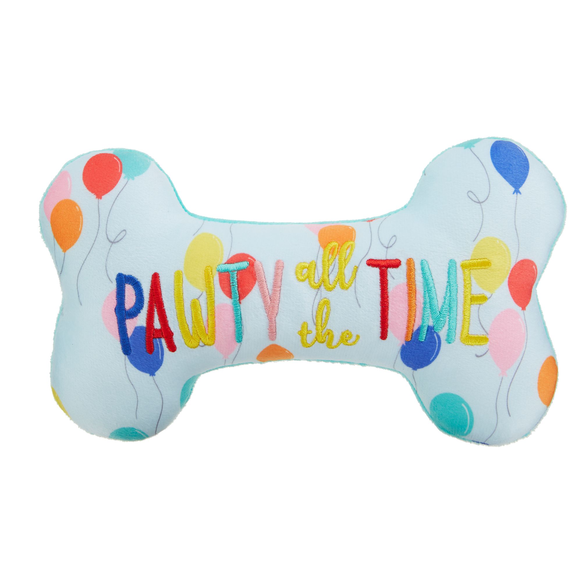 Top Paw&reg; Celebrations Pawty All The Time Bone Dog Toy - Plush, Squeaker