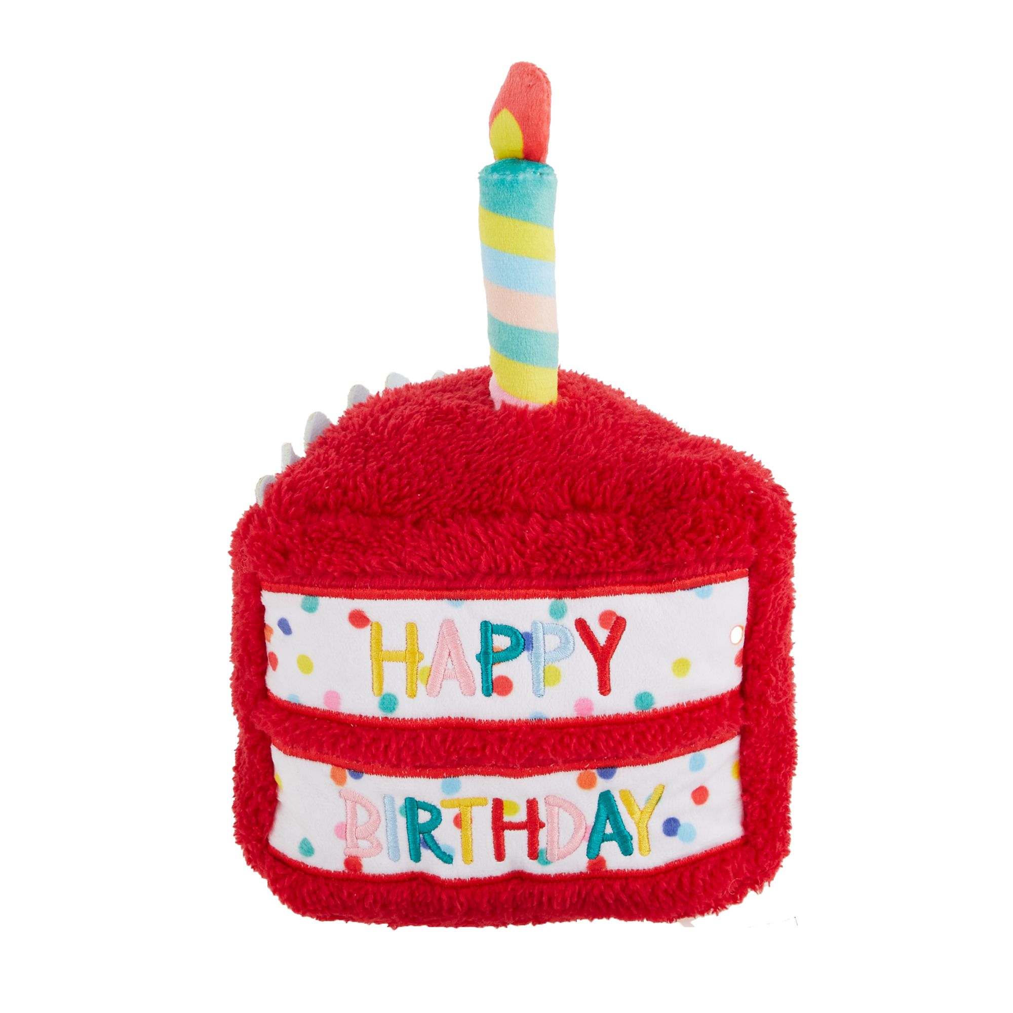 Top Paw® Celebrations Happy Birthday Cake Dog Toy Plush, Squeaker