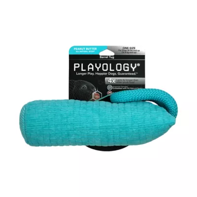 Product Playology® Barrel Tug Scented Dog Toy - Peanut Butter