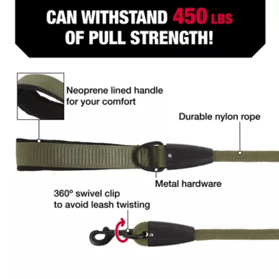 KONG® Neoprene Handle Rope Dog Leash: 4-ft long - Image 3