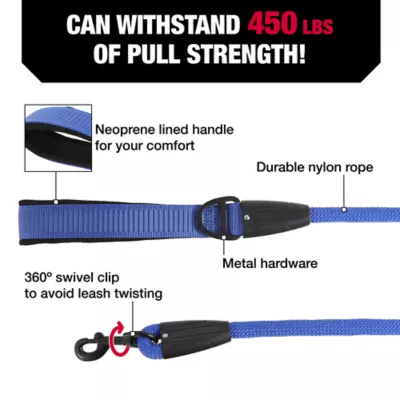 Product KONG® Neoprene Handle Rope Dog Leash: 4-ft long