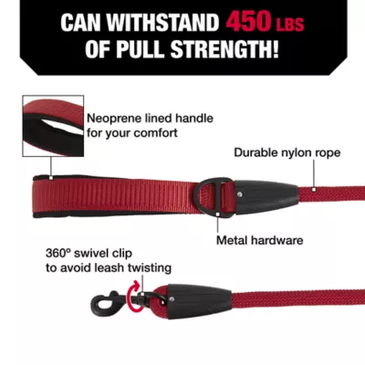 Product KONG® Neoprene Handle Rope Dog Leash: 4-ft long