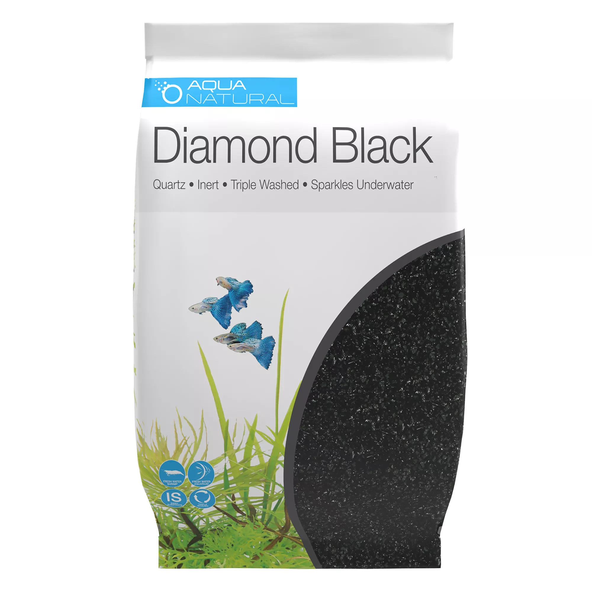 Aqua Natural Quartz Aquarium Gravel - Black