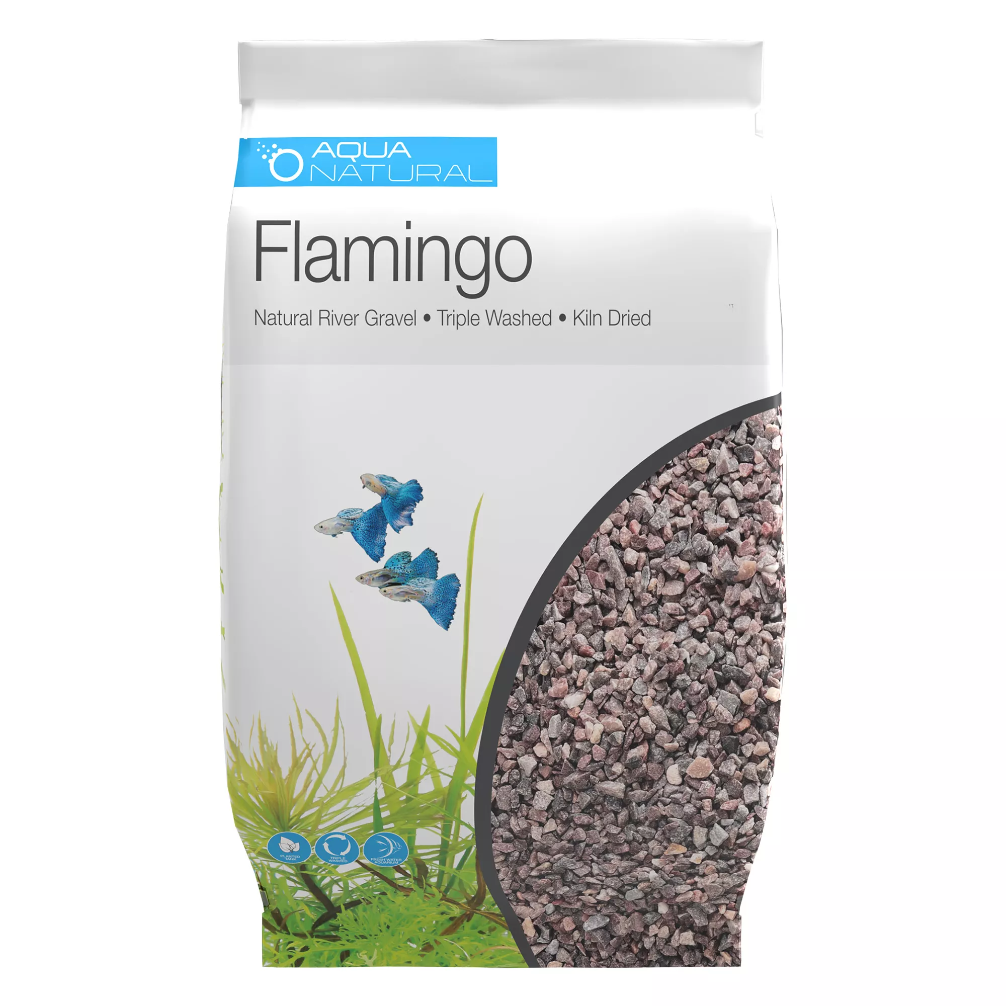 Aqua Natural River Aquarium Gravel - Flamingo