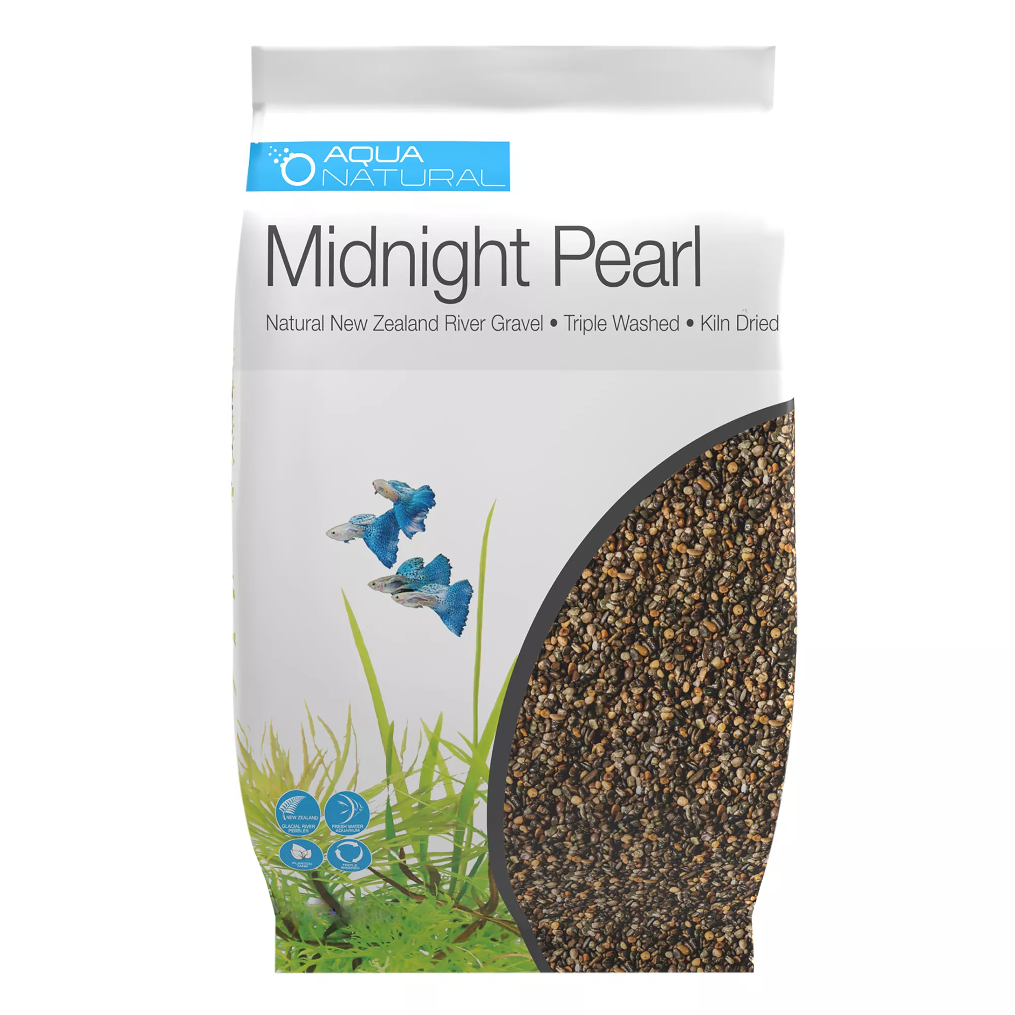 Aqua Natural Aquarium Gravel - Midnight Pearl