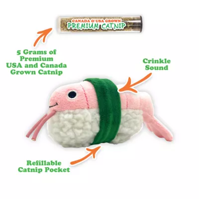 Product Meowijuana® Get Wrapped Refillable Shrimp Sushi Roll Toy