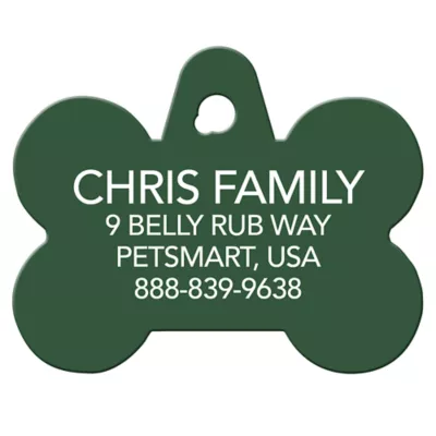 Product TagWorks® Green Forest Bone Pet ID Tag