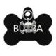 Product TagWorks® Black Bone Pet ID Tag with Skull Charm