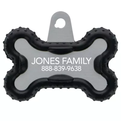 Product TagWorks® Silver & Black Silent Pet ID Tag